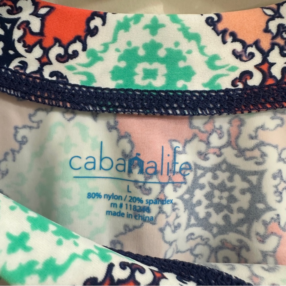 NWT Cabana Life Multicolor Patterned Rashguard - Picture 2 of 5